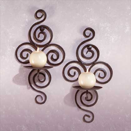 Wrought Iron Swirl Candle Holders